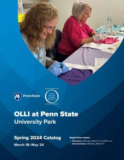 OLLI University Park Fall 2023 Course Catalog Cover