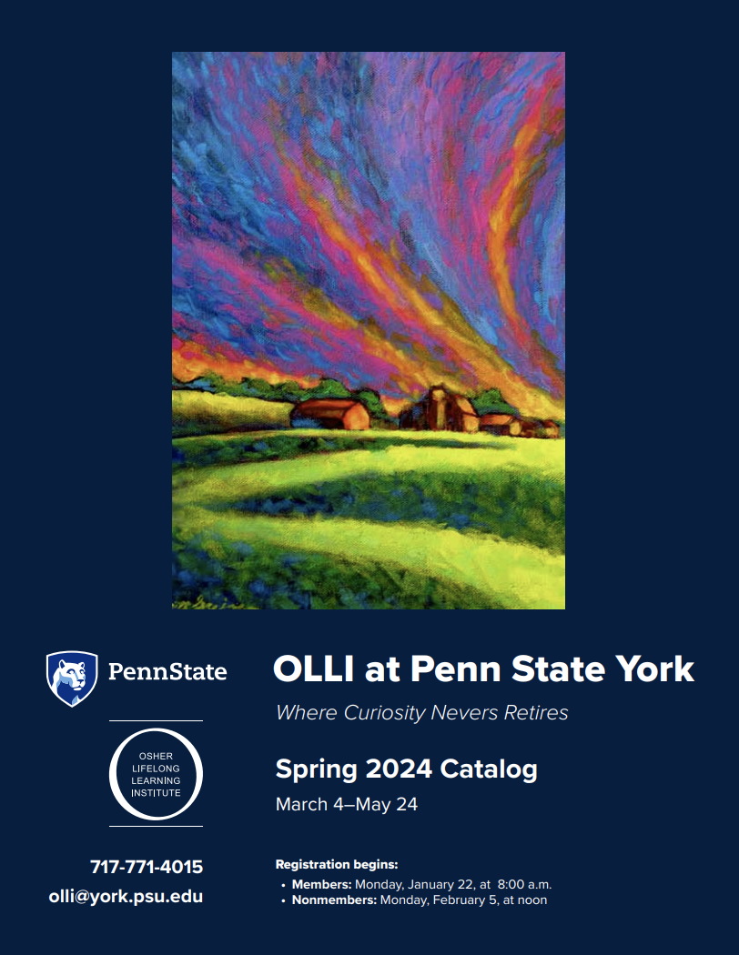 OLLI York Spring 2024 course catalog cover