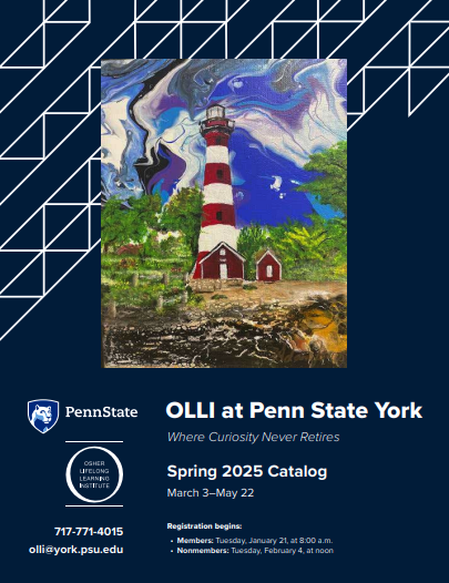 OLLI York Spring 2025 course catalog cover