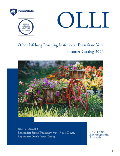 OLLI York Summer 2023 course catalog cover