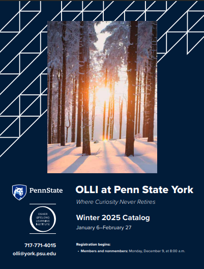 OLLI York Winter 2025 course catalog cover