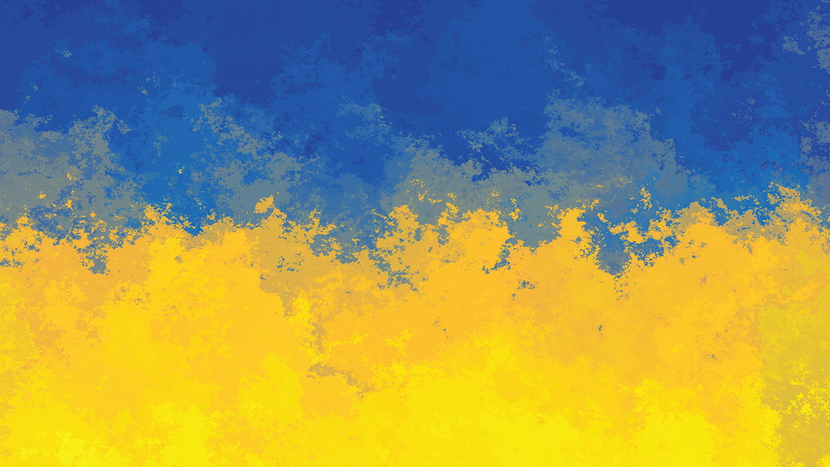 Artistic representation of Ukrainian flag